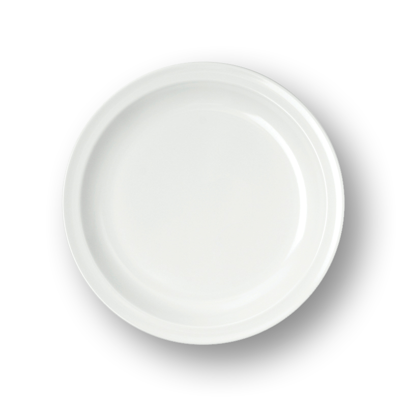 Assiette plate blanche, 23 cm