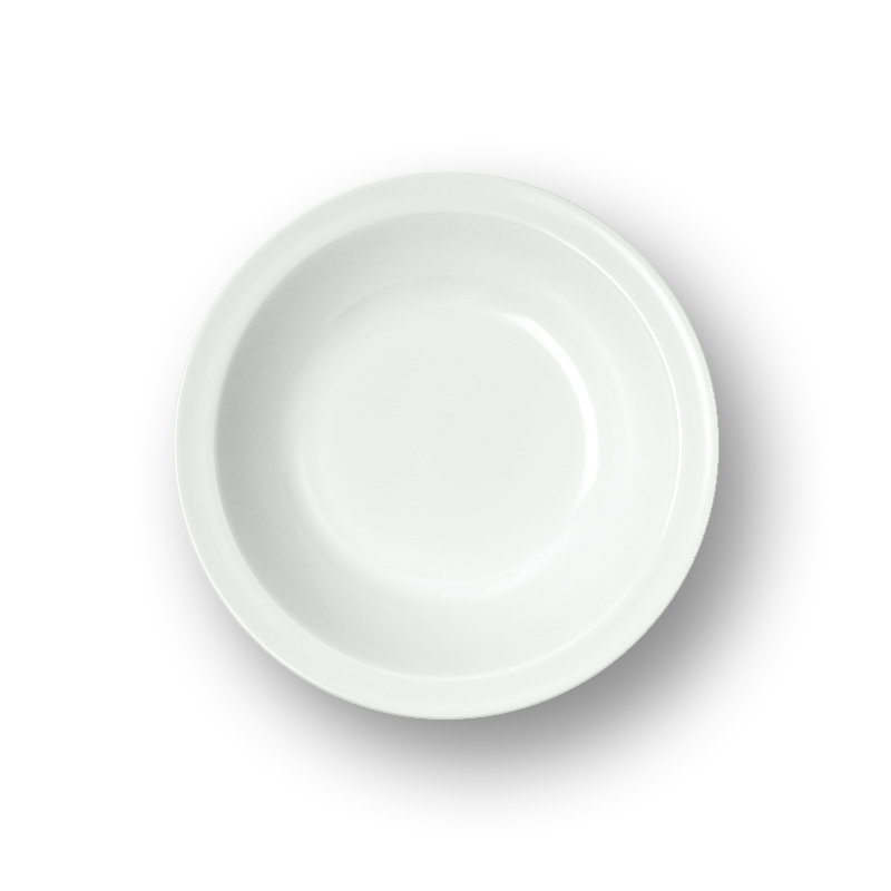 Assiette à soupe creuse blanche, 19.5 cm
